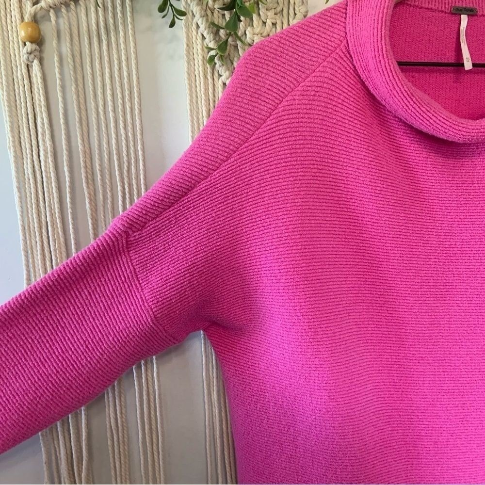 FREE PEOPLE Ottoman Slouchy Tunic Electric Pink Medium - Picture 6 of 12